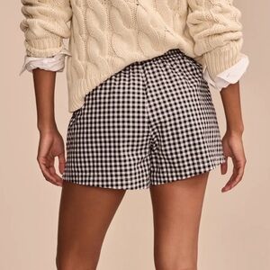 Amazon Essentials Women's Checkered Black and White Shorts